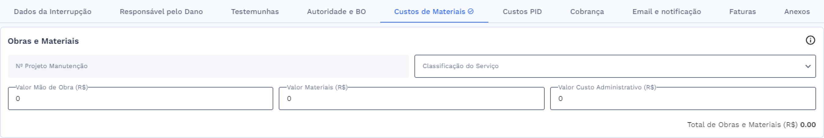 Obras e Materiais