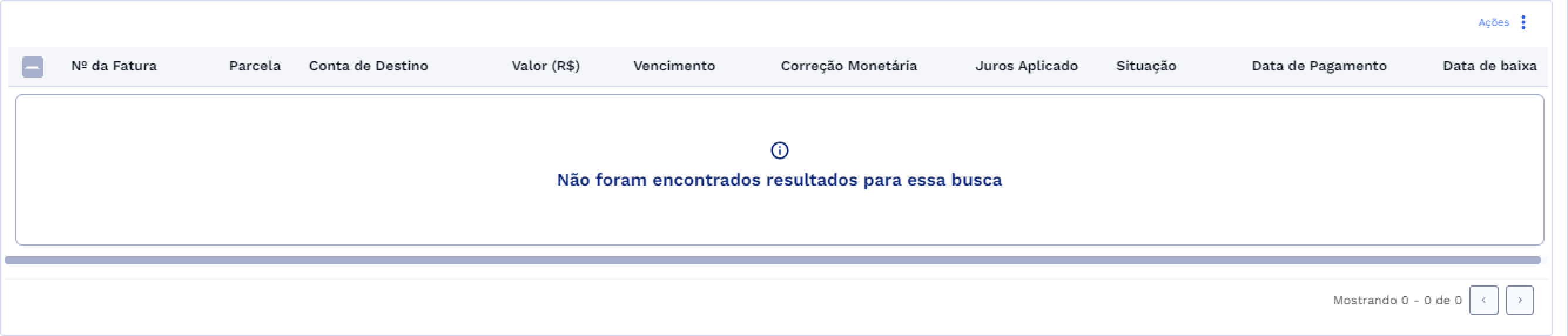 Lista de Faturas