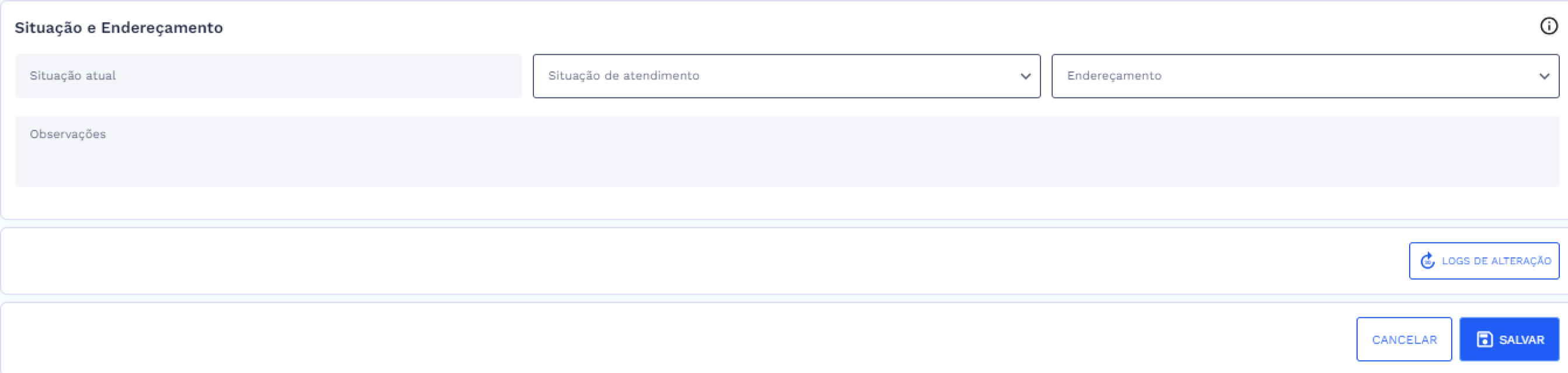 Card Situação e Endereçamento